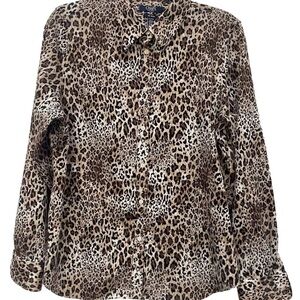 Chap’s Leopard Print Button-Up Blouse